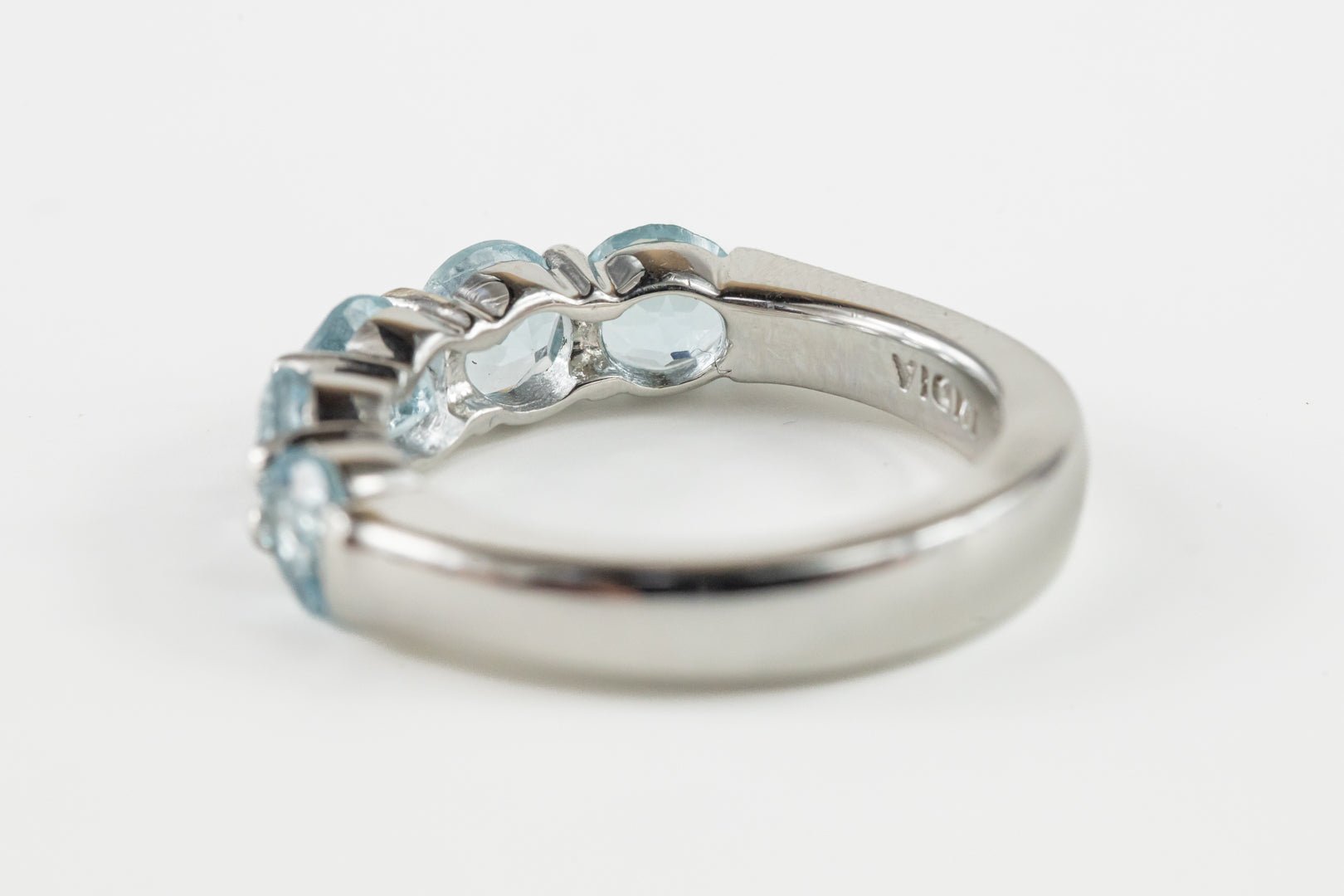 Blue Topaz Half Eternity Sterling Silver Ring - Rings - Blue Topaz Half Eternity Sterling Silver Ring - Omni Jewelcrafters