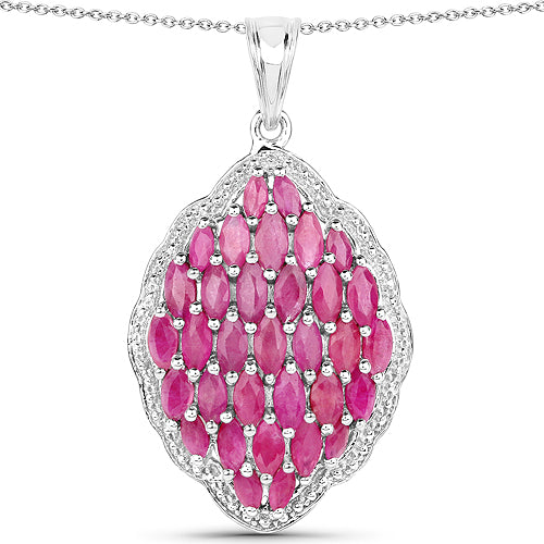 4.46 Carat Genuine Ruby .925 Sterling Silver Pendant