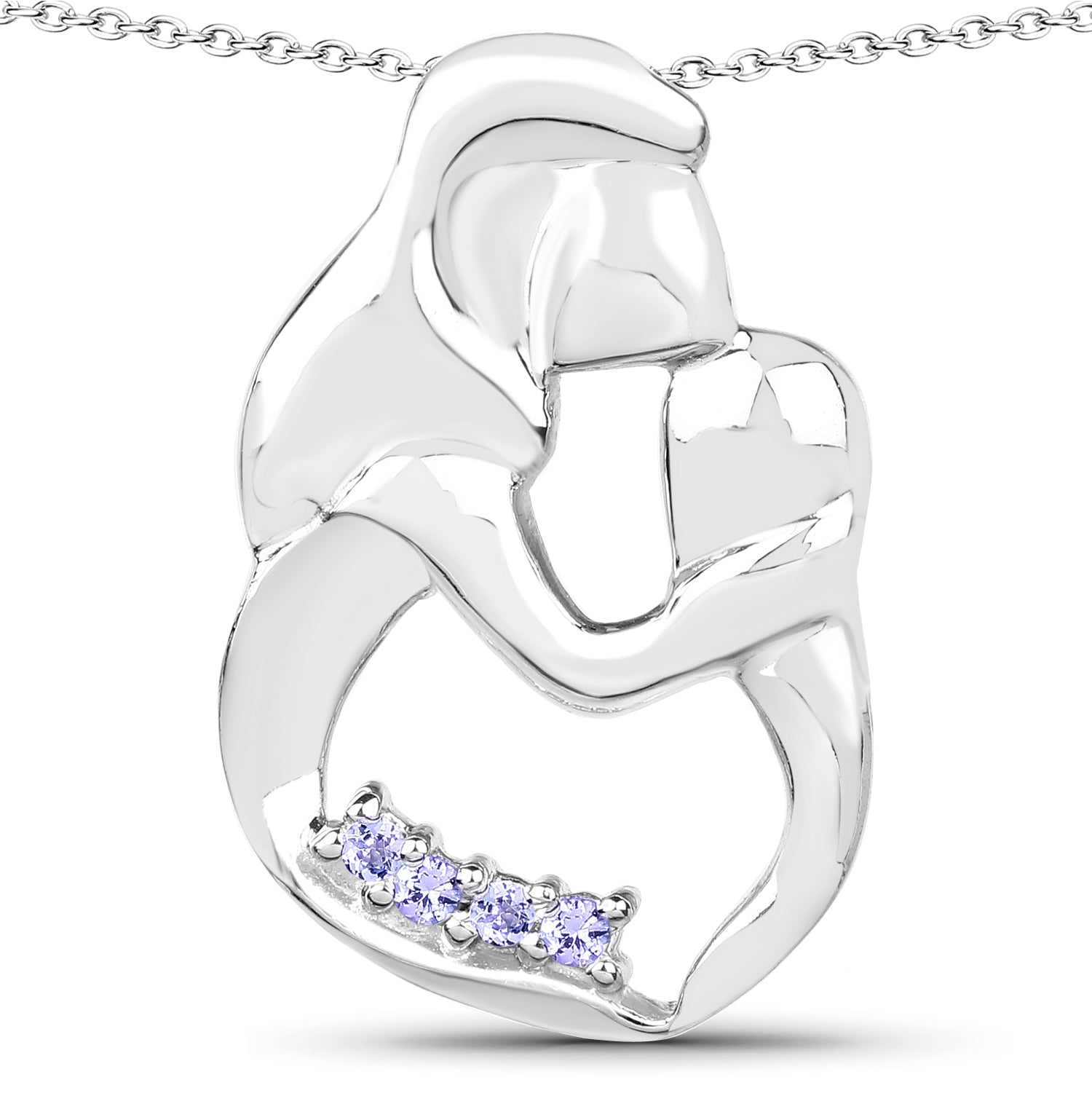 0.14 Carat Genuine Tanzanite .925 Sterling Silver Pendant - Pendants - p4003tan - gallery - image - Omni Jewelcrafters