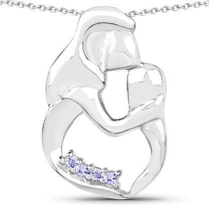 0.14 Carat Genuine Tanzanite .925 Sterling Silver Pendant - Pendants - p4003tan - gallery - image - Omni Jewelcrafters