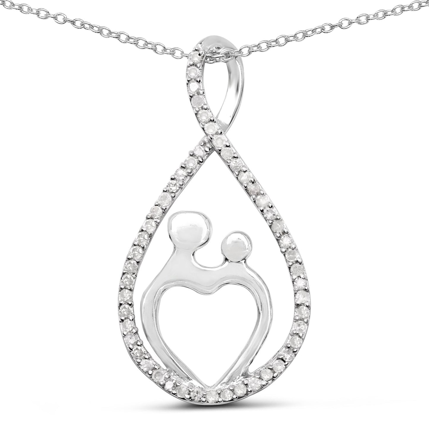 0.34 Carat Genuine White Diamond .925 Sterling Silver Pendant - Pendants - p3925wd - gallery - image - Omni Jewelcrafters