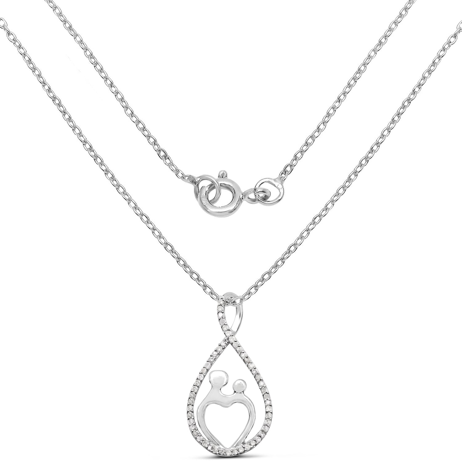 0.34 Carat Genuine White Diamond .925 Sterling Silver Pendant - Pendants - p3925wd - view1 - image - Omni Jewelcrafters