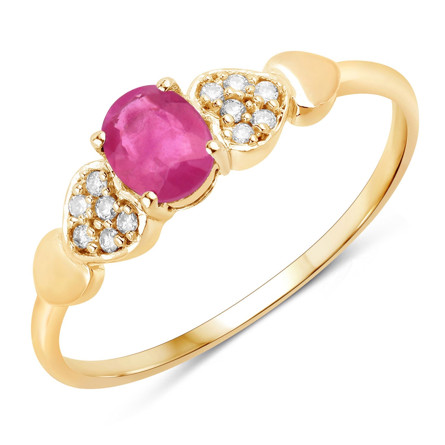 0.36 Carat Genuine Ruby and White Diamond 14K Yellow Gold Ring - Rings - r29361jsrwd - 14ky - gallery - image - Omni Jewelcrafters