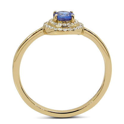 0.37 Carat Genuine Tanzanite and White Diamond 14K Yellow Gold Ring - Rings - r19198tanwd - 14ky - view1 - image - Omni Jewelcrafters