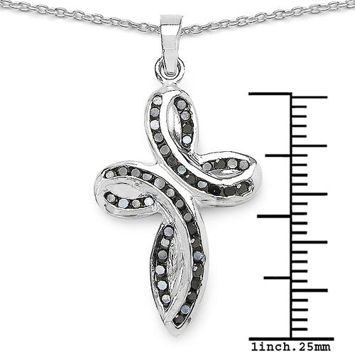 0.49 Carat Genuine Black Diamond .925 Sterling Silver Pendant - Pendants - p2028bd - view2 - image - Omni Jewelcrafters