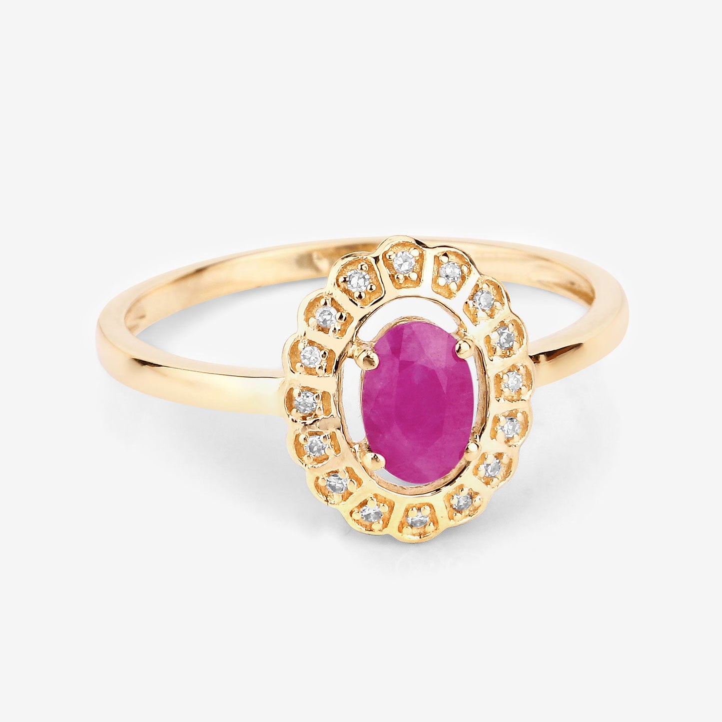 0.56 Carat Genuine Ruby and White Diamond 14K Yellow Gold Ring - Rings - r29362jsrwd - 14ky - view6 - image - Omni Jewelcrafters