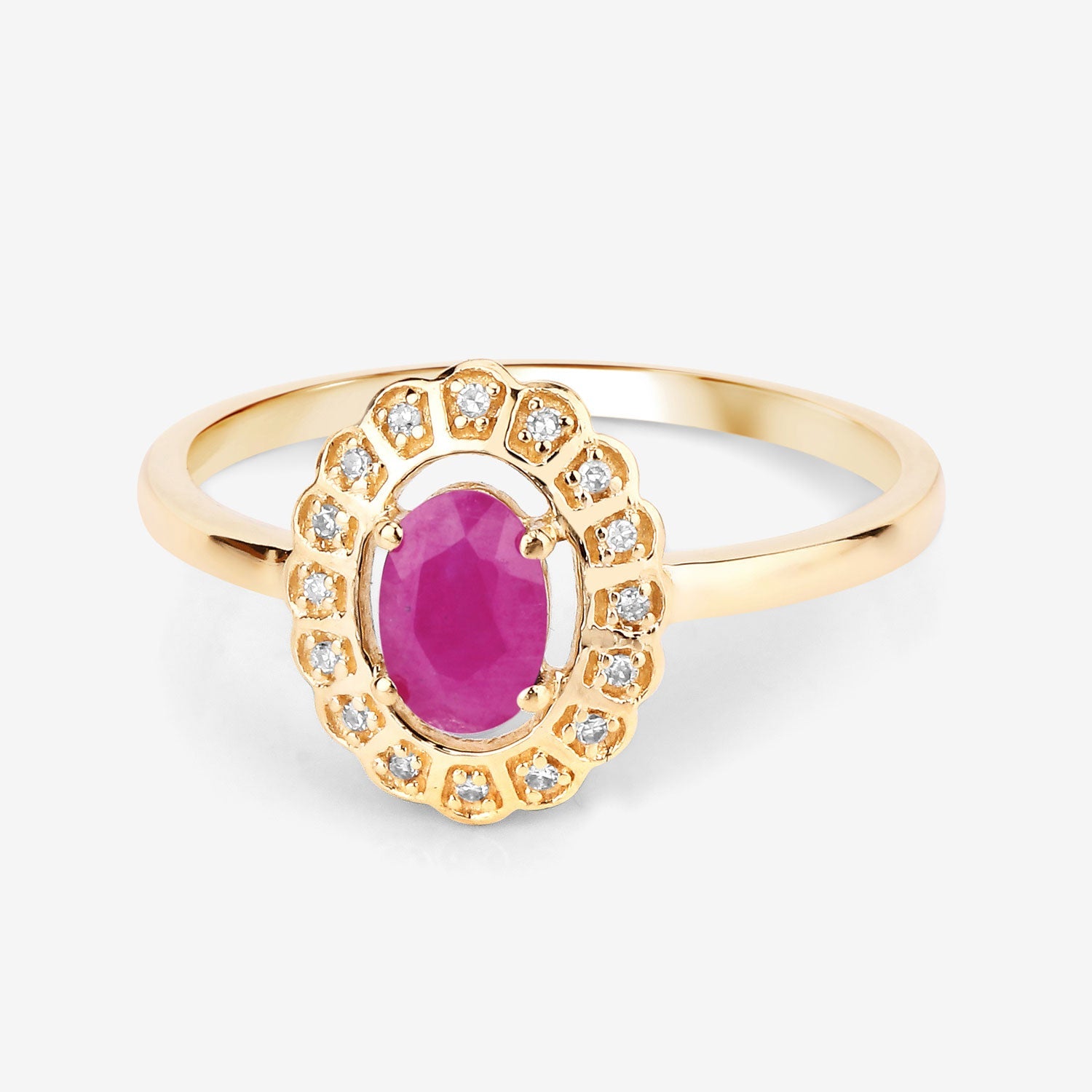 0.56 Carat Genuine Ruby and White Diamond 14K Yellow Gold Ring - Rings - r29362jsrwd - 14ky - view5 - image - Omni Jewelcrafters