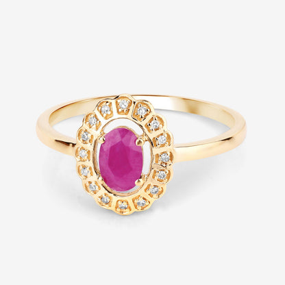 0.56 Carat Genuine Ruby and White Diamond 14K Yellow Gold Ring - Rings - r29362jsrwd - 14ky - view5 - image - Omni Jewelcrafters