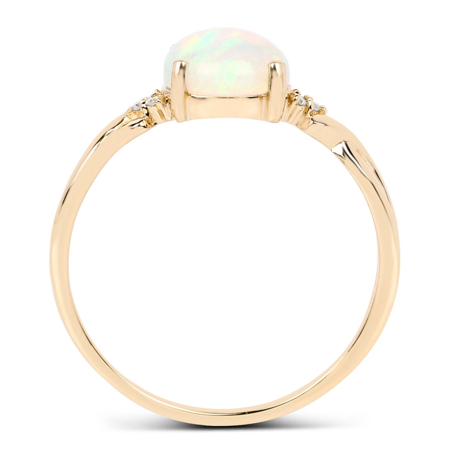 0.67 Carat Genuine Ethiopian Opal and White Diamond 14K Yellow Gold Ring - Rings - r19294ethopwd - 14ky - view1 - image - Omni Jewelcrafters