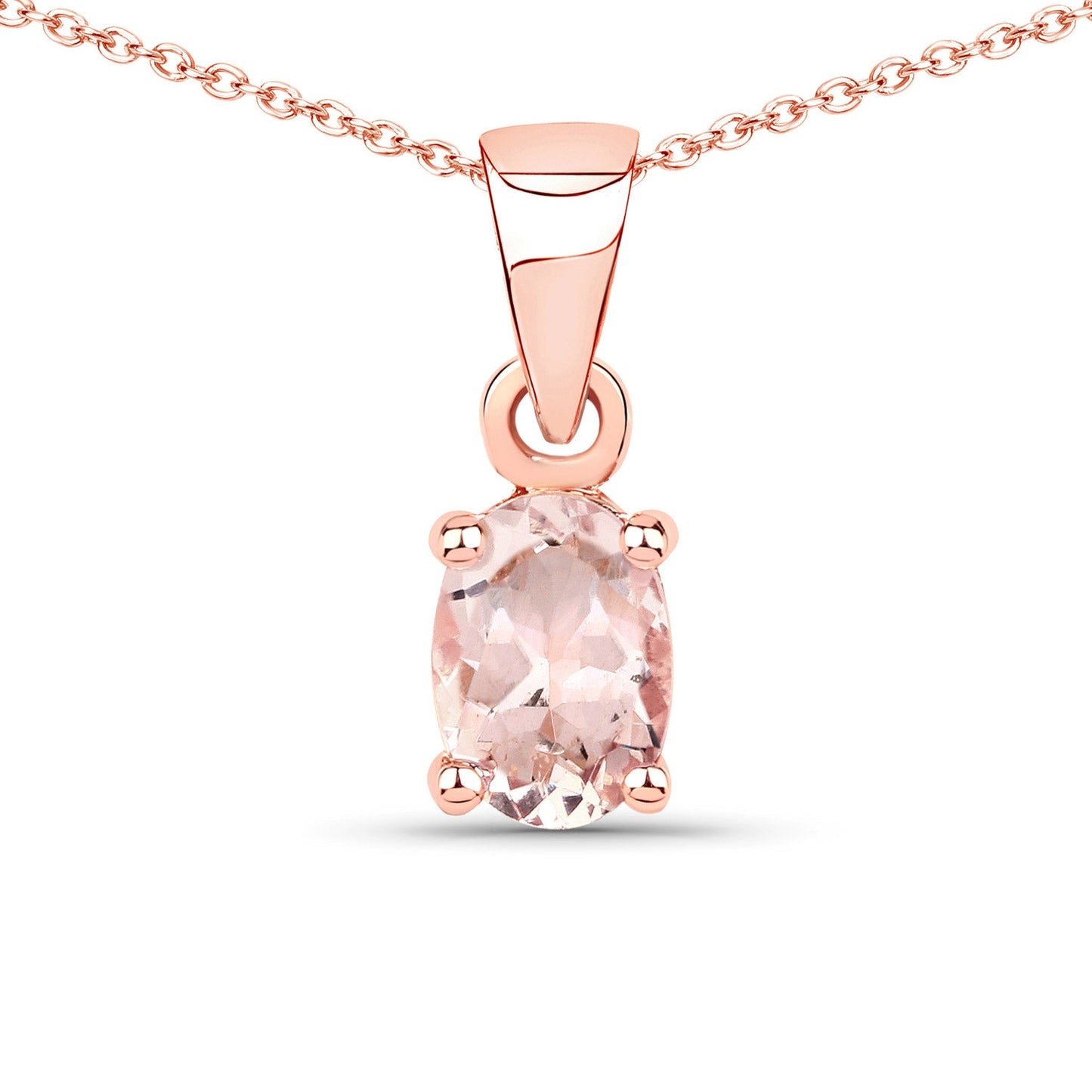 0.70 Carat Genuine Morganite .925 Sterling Silver Pendant - Pendants - p5264mg - rgp - gallery - image - Omni Jewelcrafters