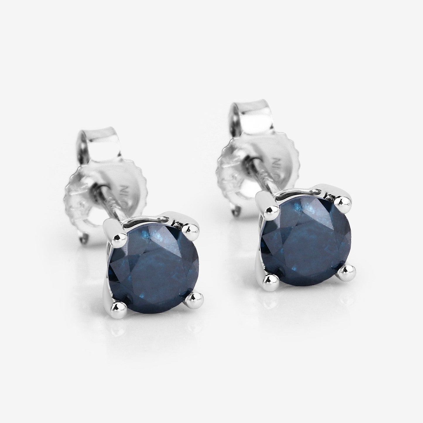 0.74 Carat Genuine Blue Diamond 14K White Gold Earrings - Earrings - e12389bld - 14kw - view3 - image - Omni Jewelcrafters