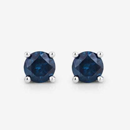 0.74 Carat Genuine Blue Diamond 14K White Gold Earrings - Earrings - e12389bld - 14kw - view4 - image - Omni Jewelcrafters