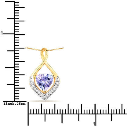 0.96 Carat Genuine Tanzanite and White Topaz .925 Sterling Silver Pendant - Pendants - p8135tanwt - gp - view2 - image - Omni Jewelcrafters