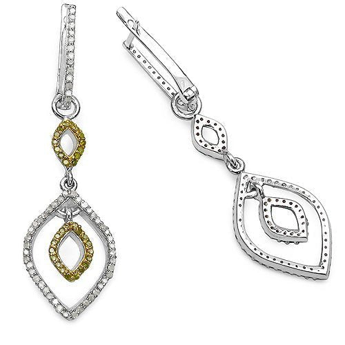 1.00 Carat Genuine White Diamond & Yellow Diamond .925 Sterling Silver Earrings - Earrings - 1.00 Carat Genuine White Diamond & Yellow Diamond .925 Sterling Silver Earrings - Earrings - e3980wdyd - amzn - view1 - image - Omni Jewelcrafters - Omni Jewelcrafters