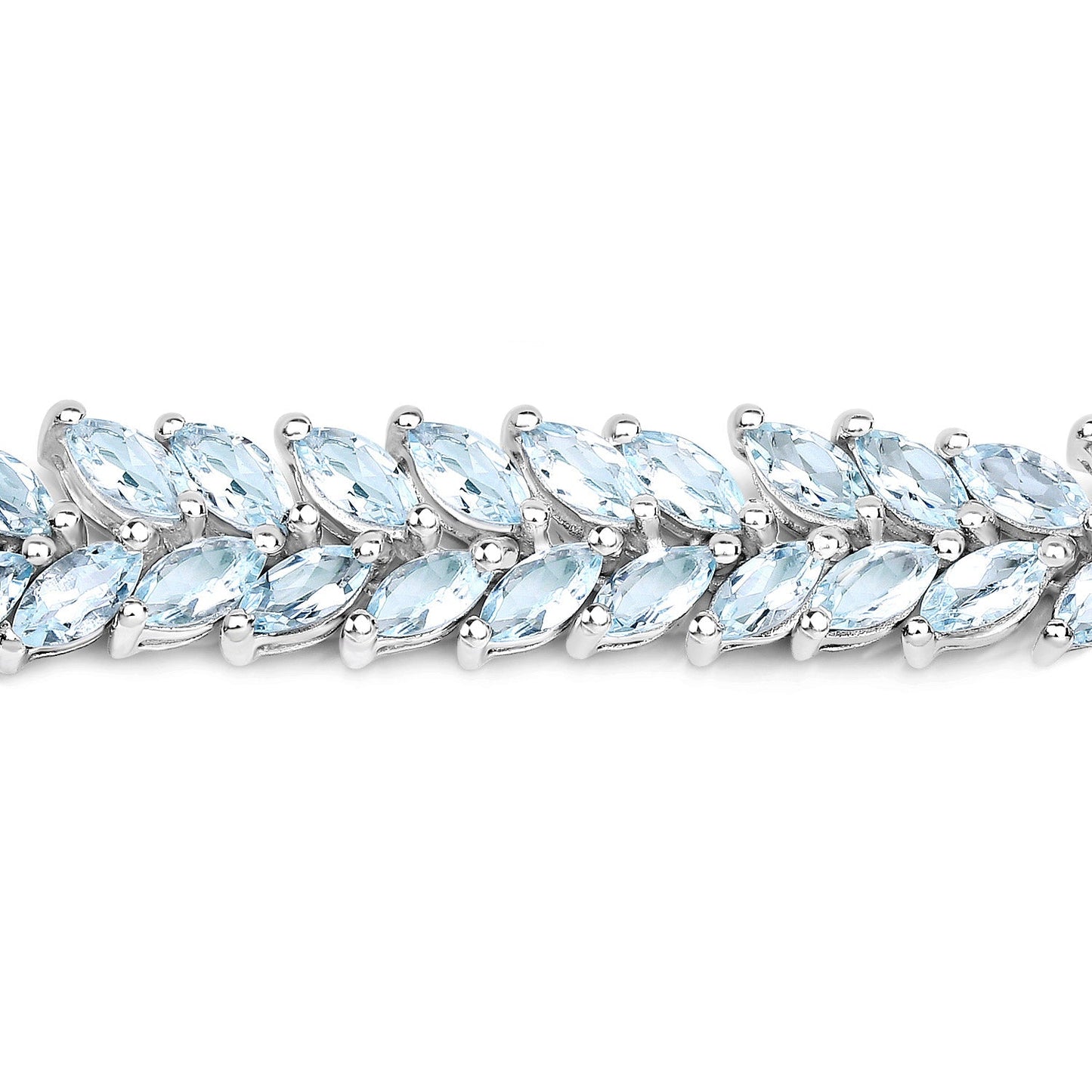 10.12 Carat Genuine Aquamarine .925 Sterling Silver Bracelet - Bracelets - b1144aq - 7inch - wgp - view1 - image - Omni Jewelcrafters