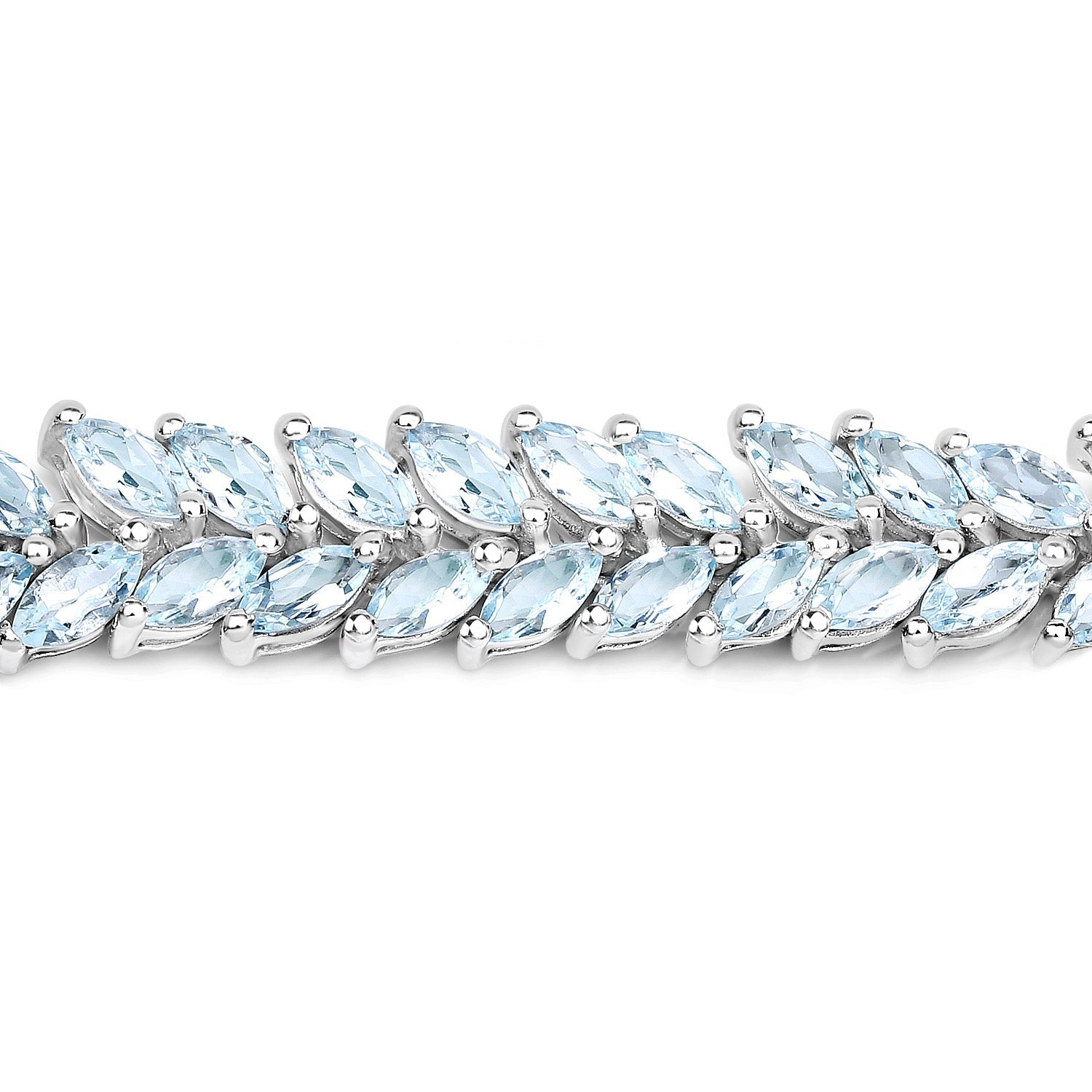 10.12 Carat Genuine Aquamarine .925 Sterling Silver Bracelet - Bracelets - b1144aq - 7inch - wgp - view1 - image - Omni Jewelcrafters