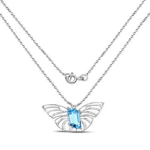 10.62 Carat Genuine Swiss Blue Topaz .925 Sterling Silver Pendant - Pendants - p3896sbt - view1 - image - Omni Jewelcrafters