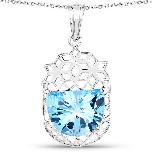 10.90 Carat Genuine Swiss Blue Topaz .925 Sterling Silver Pendant - Pendants - p4168sbt - gallery - image - Omni Jewelcrafters