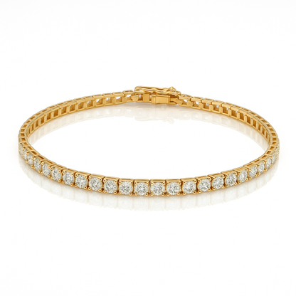 14K Yellow Gold Tennis Bracelet – 5.00 CTW Round Diamond