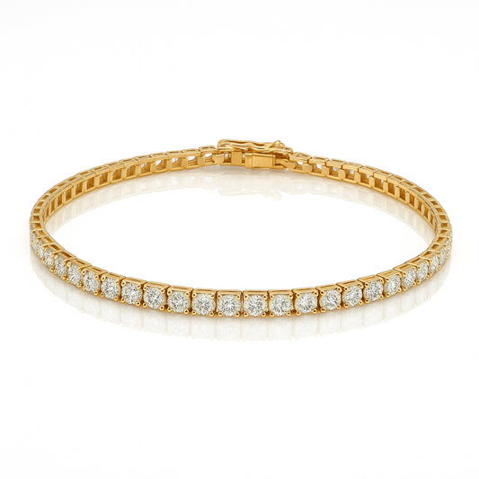 14K Yellow Gold Tennis Bracelet – 5.00 CTW Round Diamond