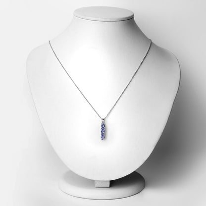 1.11 Carat Genuine Tanzanite and White Diamond .925 Sterling Silver Pendant - Pendants - p9196tanwd - view1 - image - Omni Jewelcrafters