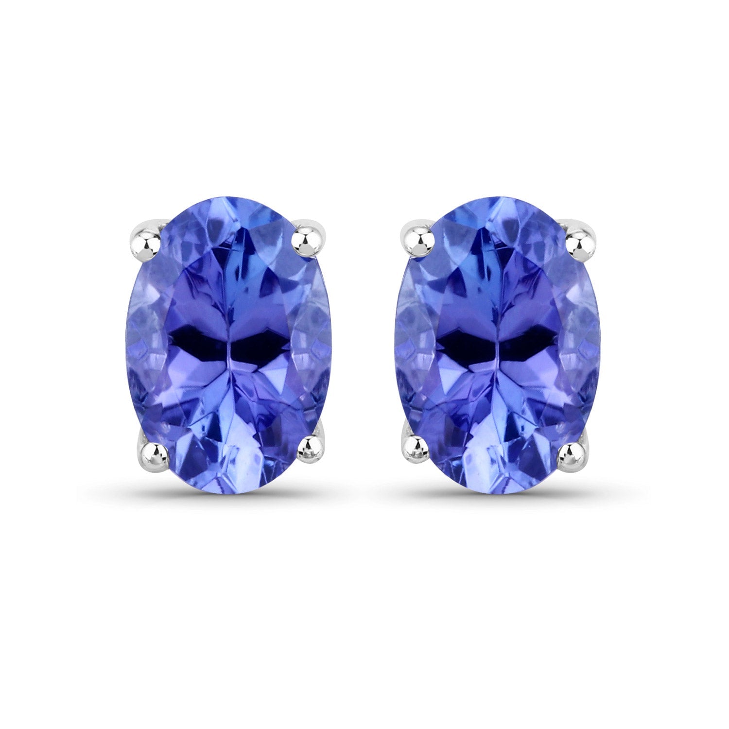 1.20 Carat Genuine Tanzanite 14K White Gold Earrings - Earrings - e11775tan - 14kw - gallery - image - Omni Jewelcrafters