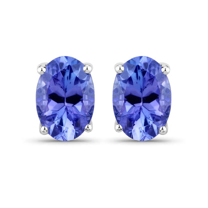 1.20 Carat Genuine Tanzanite 14K White Gold Earrings - Earrings - e11775tan - 14kw - gallery - image - Omni Jewelcrafters