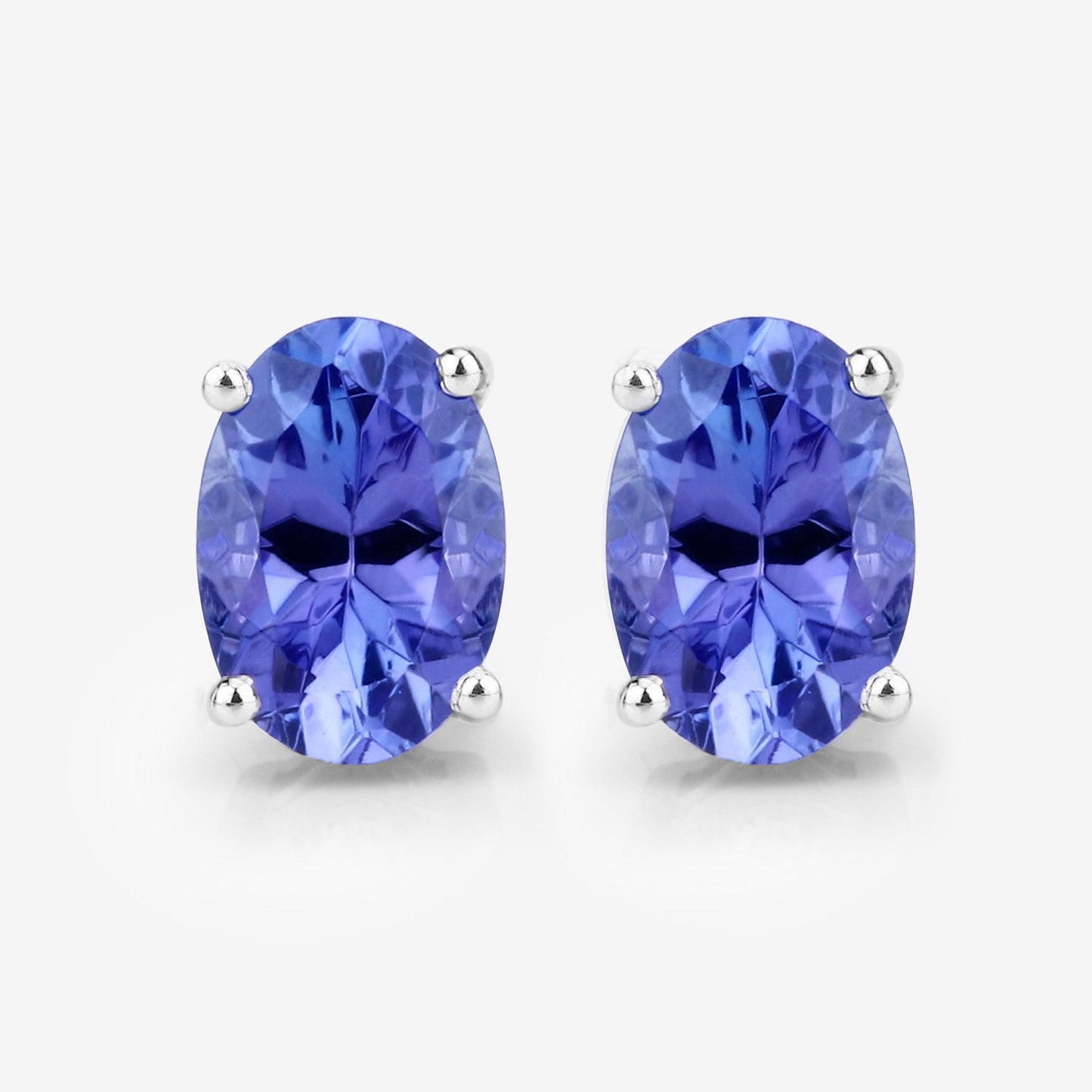 1.20 Carat Genuine Tanzanite 14K White Gold Earrings - Earrings - e11775tan - 14kw - natural - 01 - image - Omni Jewelcrafters