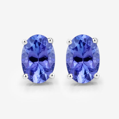 1.20 Carat Genuine Tanzanite 14K White Gold Earrings - Earrings - e11775tan - 14kw - natural - 01 - image - Omni Jewelcrafters