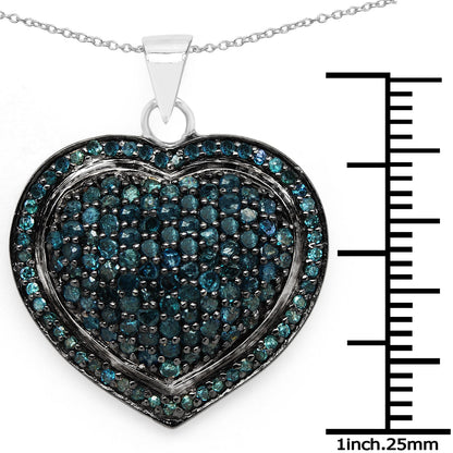 1.25 Carat Genuine Blue Diamond .925 Sterling Silver Pendant - Pendants - p1462bld - view2 - image - Omni Jewelcrafters