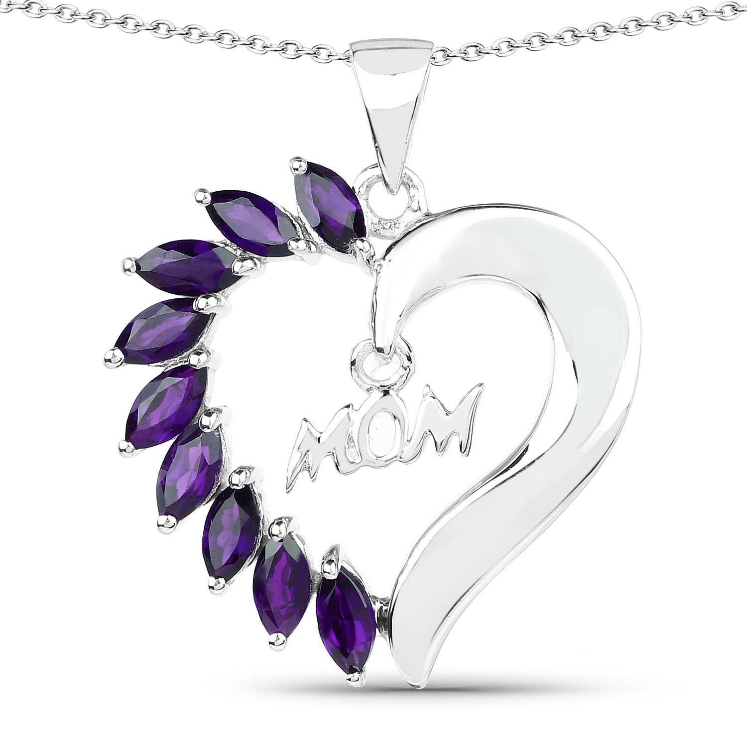 1.35 Carat Genuine Amethyst .925 Sterling Silver Pendant - Pendants - p3932a - gallery - image - Omni Jewelcrafters