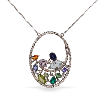14K White Gold Designer Necklace - Necklaces - 14K White Gold Designer Necklace - Omni Jewelcrafters
