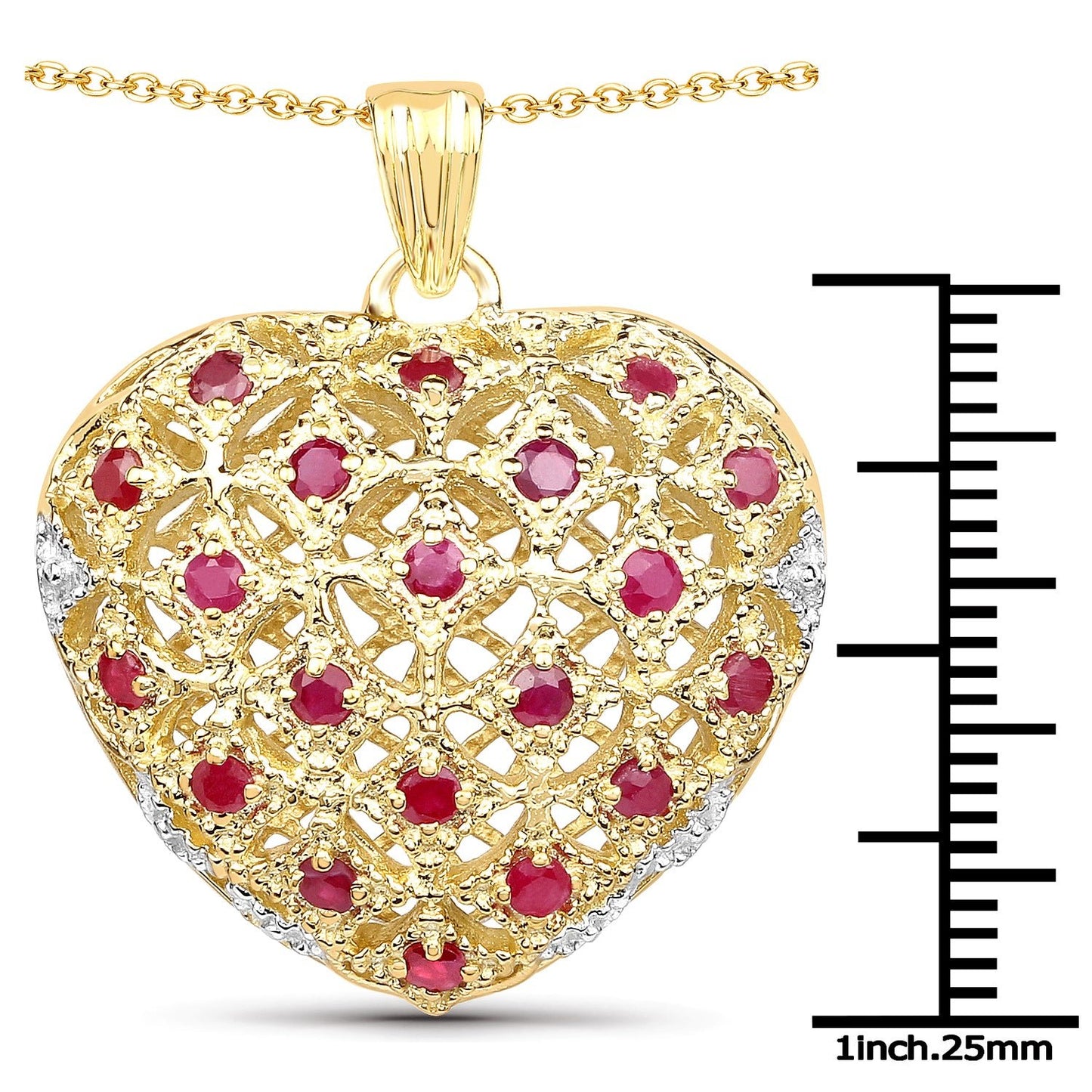 14K Yellow Gold Plated 1.00 Carat Genuine Ruby .925 Sterling Silver Pendant - Pendants - p1055r - gp - view2 - image - Omni Jewelcrafters