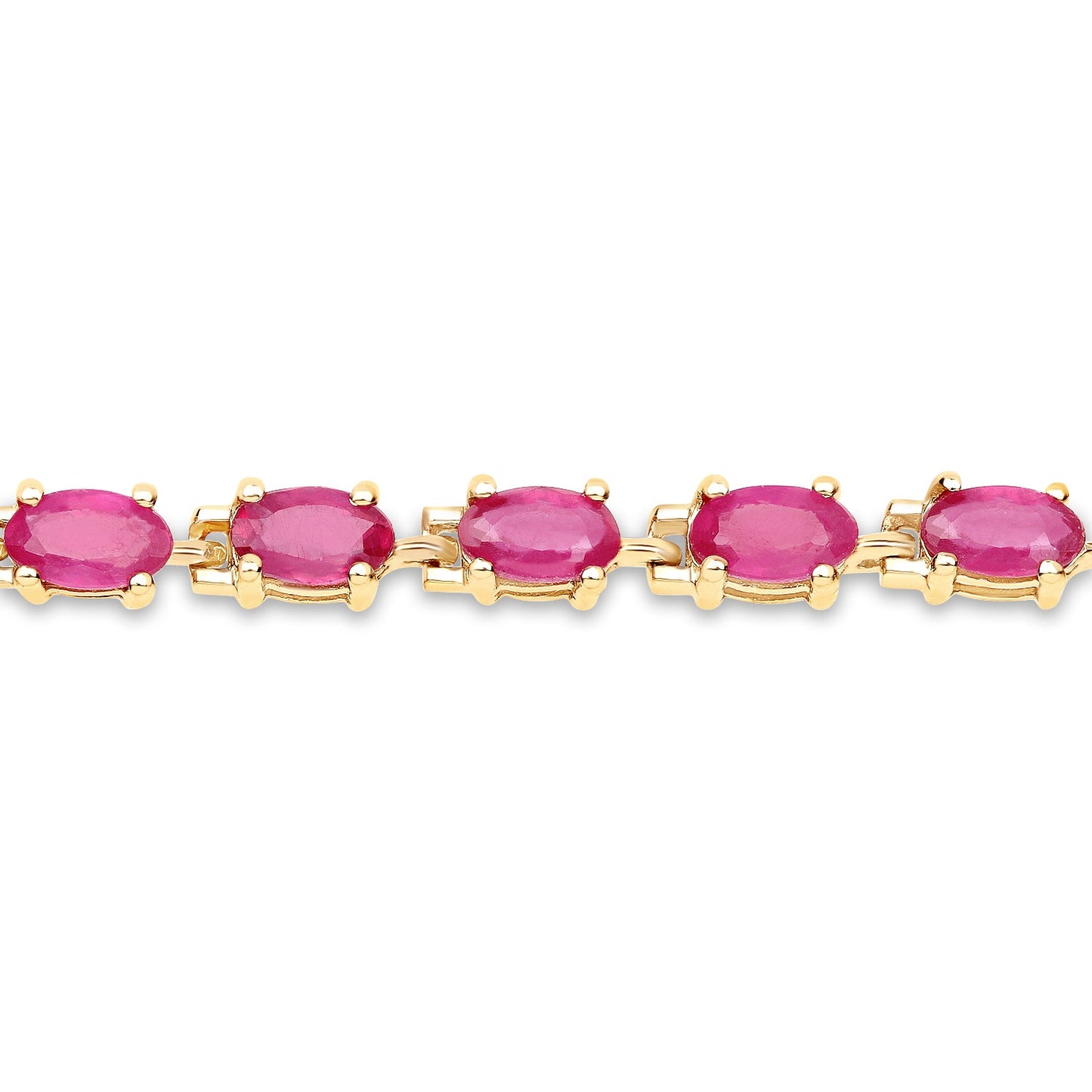 14K Yellow Gold Plated 7.00 Carat Glass Filled Ruby .925 Sterling Silver Bracelet - Bracelets - b171gfr - gp - view1 - image - Omni Jewelcrafters