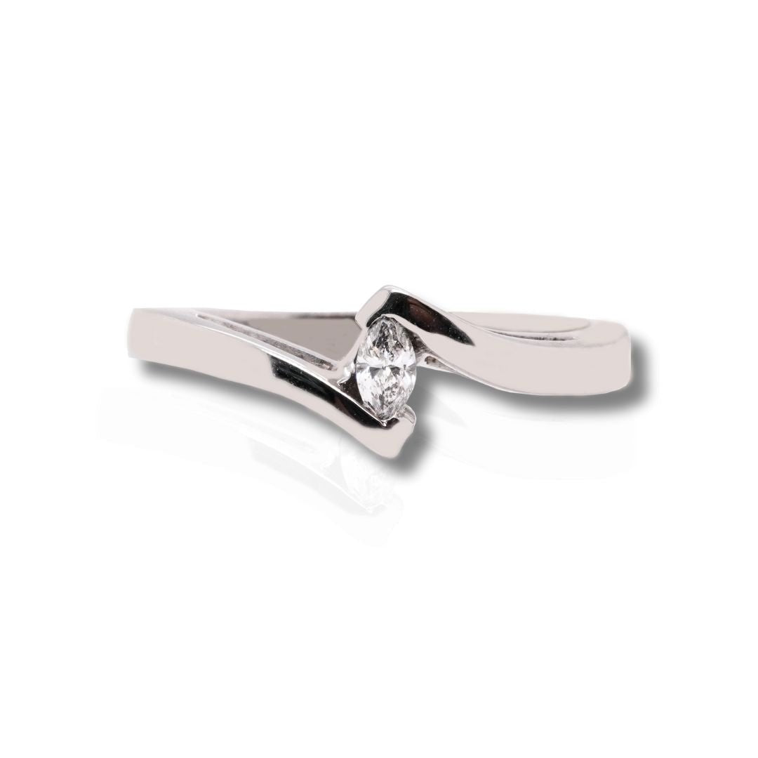 14KW Tension Style Engagement Ring With a 0.06ct Diamond - Rings - 14KW Tension Style Engagement Ring With a 0.06ct Diamond - Rings - 14KW Tension Style Engagement Ring With a 0.06ct Diamond - Omni Jewelcrafters - Omni Jewelcrafters