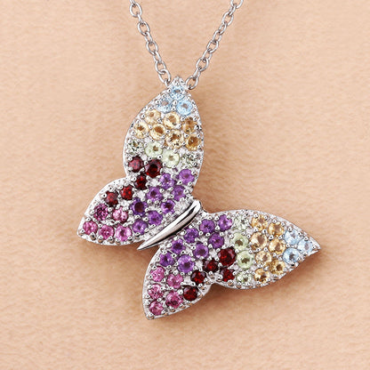 1.62 Carat Genuine Multi Stones .925 Sterling Silver Pendant - Pendants - p16271multi - view4 - image - Omni Jewelcrafters