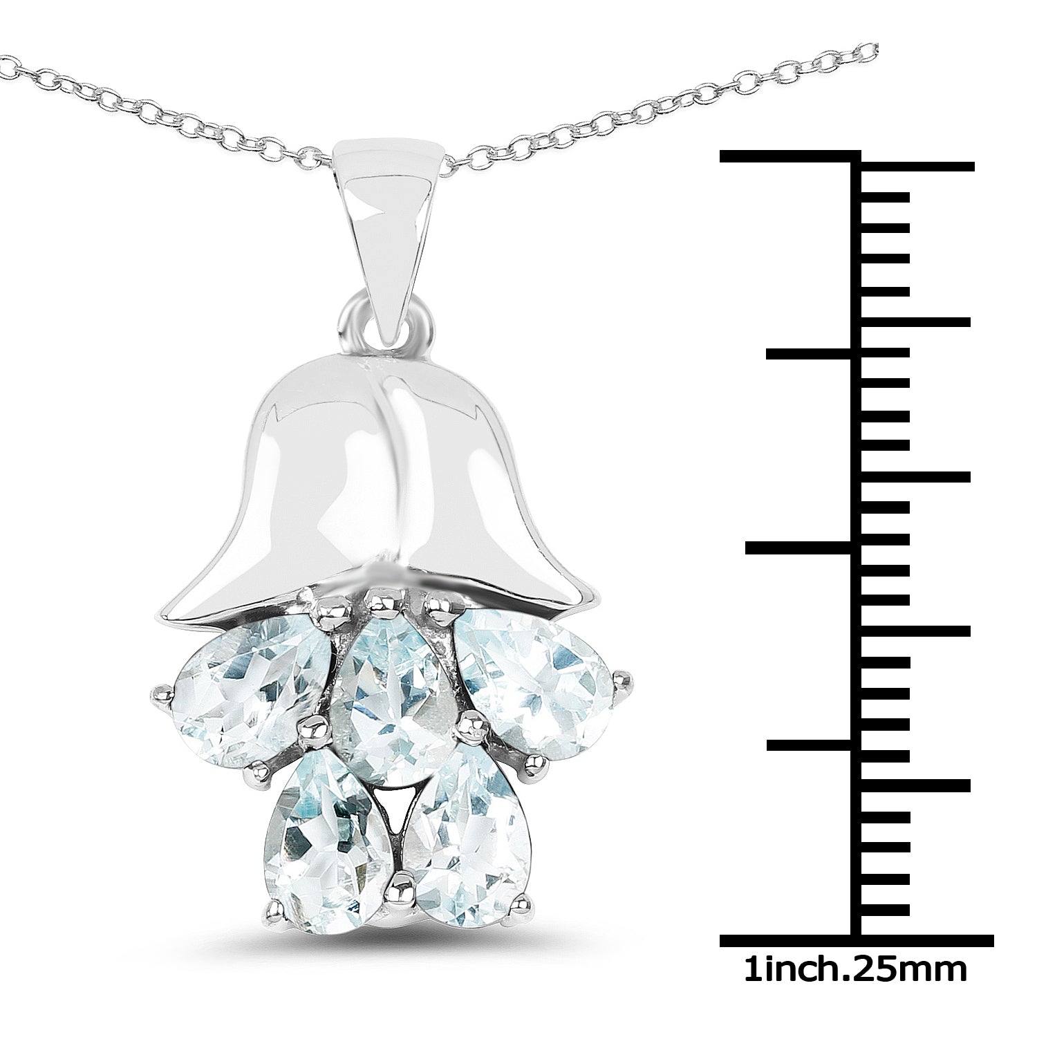 1.75 Carat Genuine Aquamarine .925 Sterling Silver Pendant - Pendants - p2802aq - view2 - image - Omni Jewelcrafters