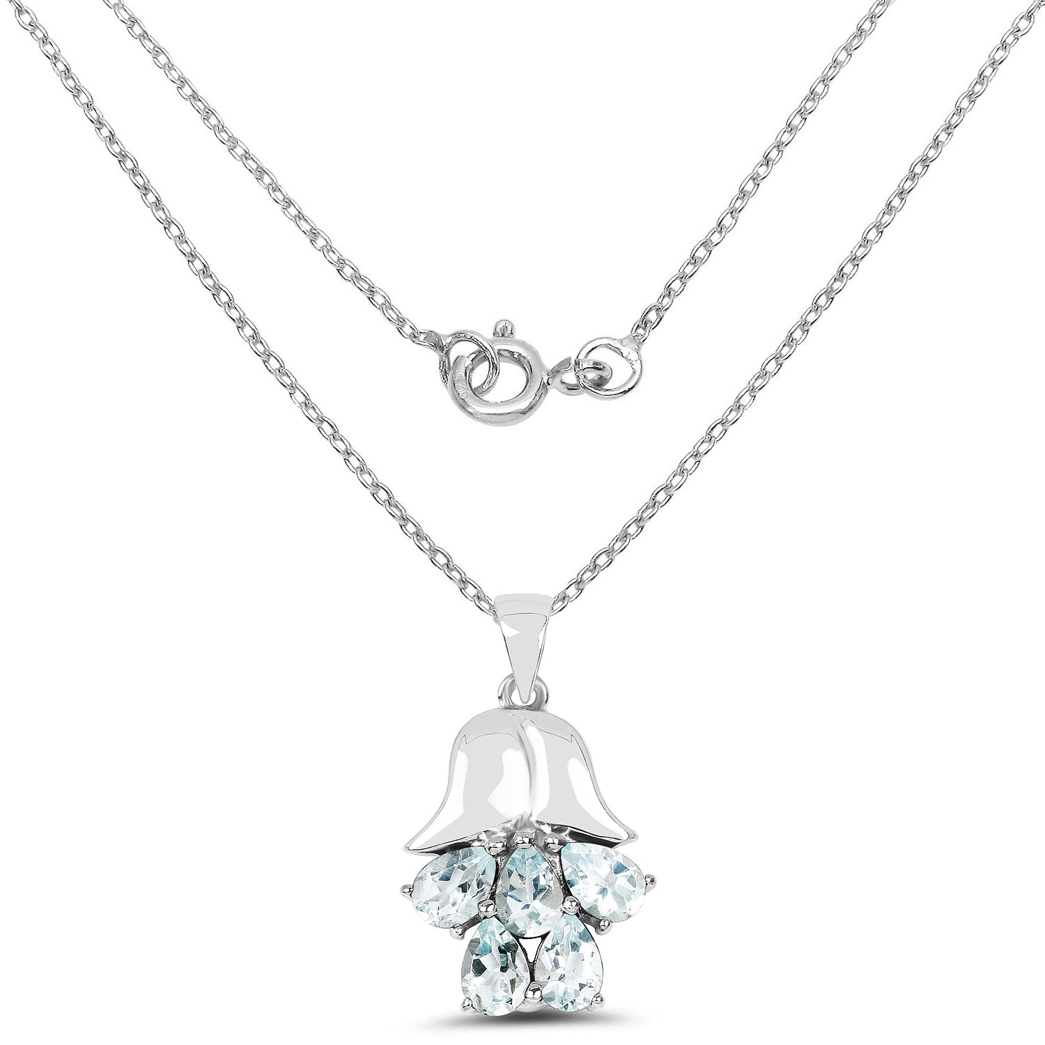 1.75 Carat Genuine Aquamarine .925 Sterling Silver Pendant - Pendants - p2802aq - view1 - image - Omni Jewelcrafters