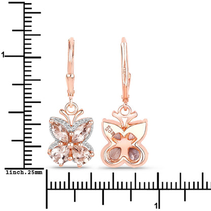 18K Rose Gold Plated 1.88 Carat Genuine Morganite .925 Sterling Silver Earrings - Earrings - e3317mg - rgp - view2 - image - Omni Jewelcrafters