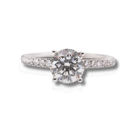 18KW Engagement Ring With A 1.01ct VS1 F and 43 0.25ct Side Stones - Rings - 18KW Engagement Ring With A 1.01ct VS1 F and 43 0.25ct Side Stones - Omni Jewelcrafters