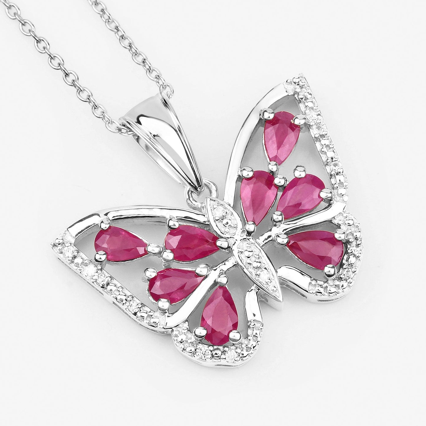 2.07 Carat Genuine Ruby and White Zircon .925 Sterling Silver Pendant - Pendants - p11519rwz - view3 - image - Omni Jewelcrafters