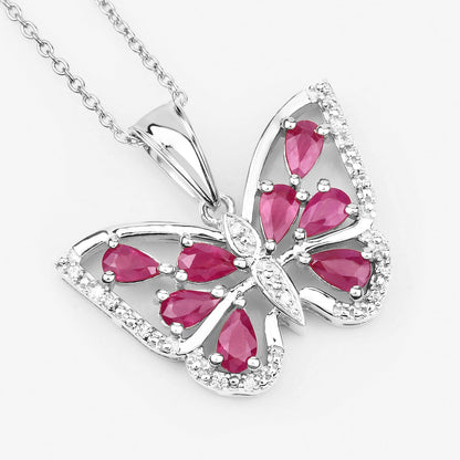 2.07 Carat Genuine Ruby and White Zircon .925 Sterling Silver Pendant - Pendants - p11519rwz - view3 - image - Omni Jewelcrafters