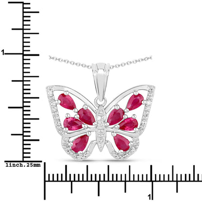 2.07 Carat Genuine Ruby and White Zircon .925 Sterling Silver Pendant - Pendants - p11519rwz - view2 - image - Omni Jewelcrafters