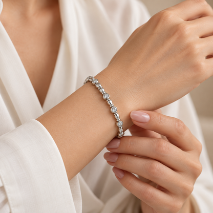 18K White Gold Diamond Link Bracelet – 1.10 CTW
