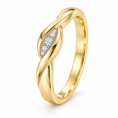 10K Yellow Gold 0.01 CT Diamond Accent Ring