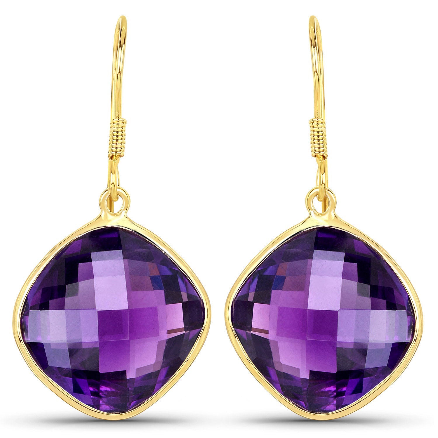 24.60 Carat Genuine Amethyst .925 Sterling Silver Earrings - Earrings - e1584a - gp - gallery - image - Omni Jewelcrafters