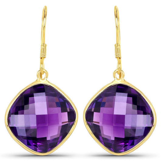 24.60 Carat Genuine Amethyst .925 Sterling Silver Earrings - Earrings - e1584a - gp - gallery - image - Omni Jewelcrafters