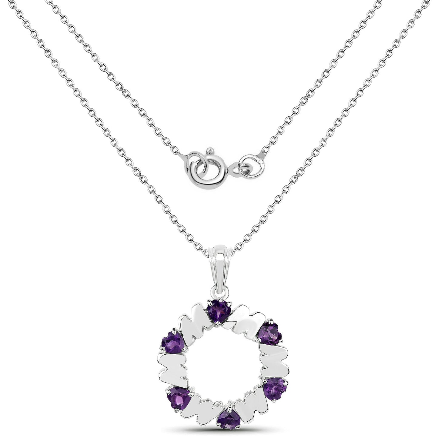 2.70 Carat Genuine Amethyst .925 Sterling Silver Pendant - Pendants - p4008a - view1 - image - Omni Jewelcrafters