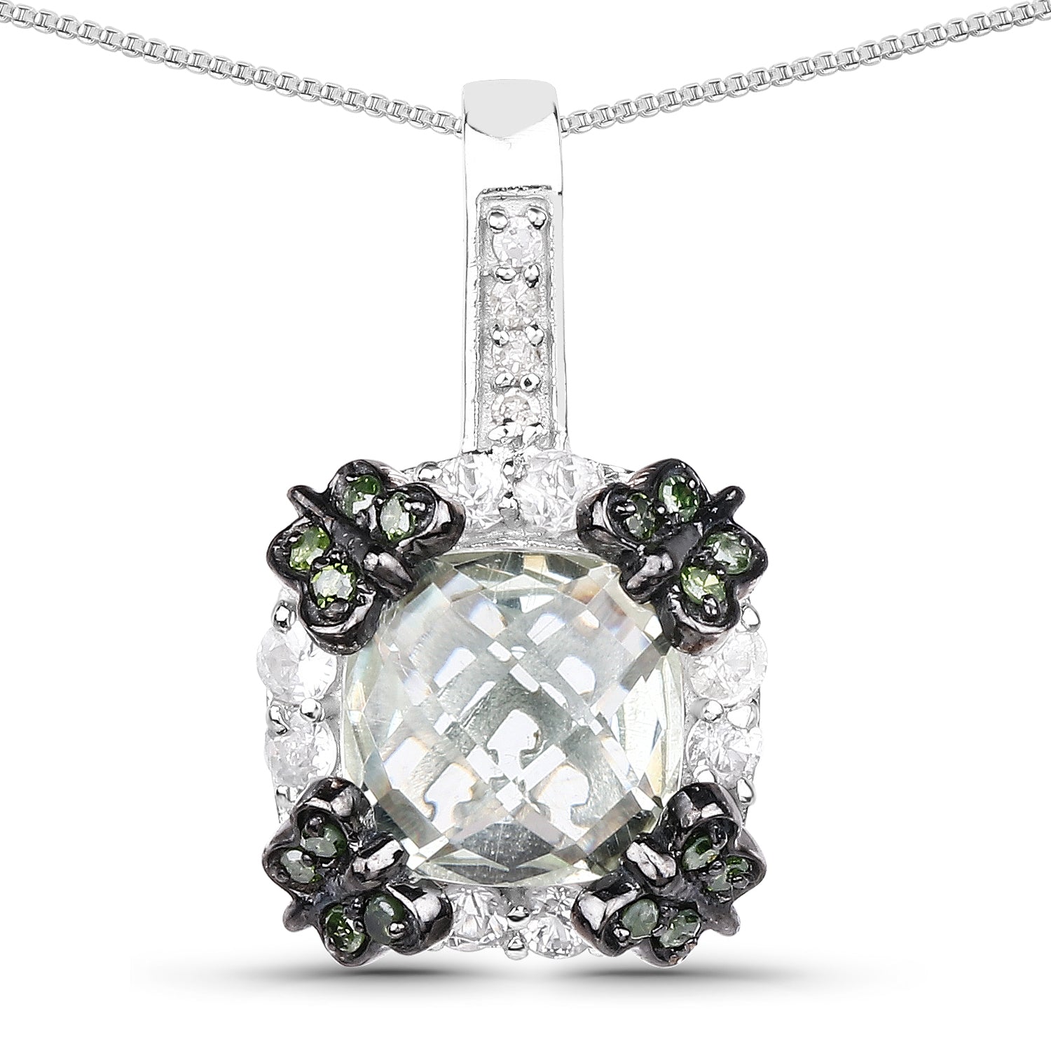 2.72 Carat Genuine Multi Stones .925 Sterling Silver Pendant - Pendants - p3420gawsaphbdwd - gallery - image - Omni Jewelcrafters