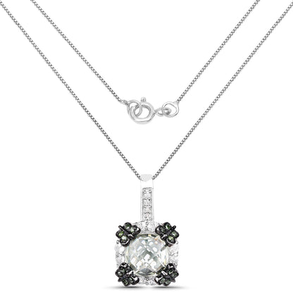 2.72 Carat Genuine Multi Stones .925 Sterling Silver Pendant - Pendants - p3420gawsaphbdwd - view1 - image - Omni Jewelcrafters